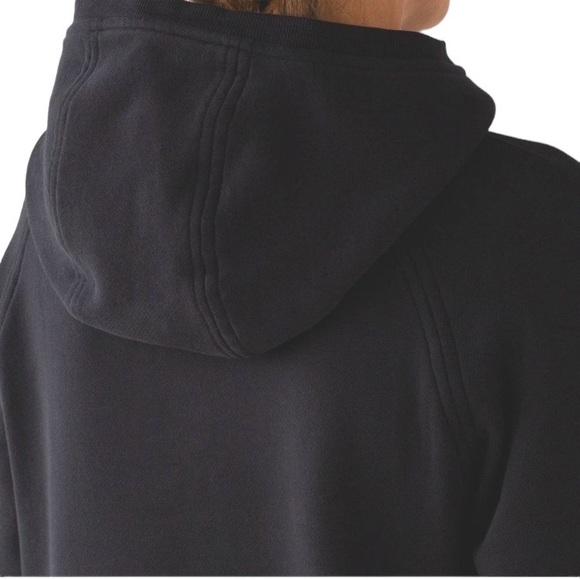 LULULEMON ATHLETICA Fleece Please Pullover Hooded Sweatshirt Black size 4 - Picture 6 of 16